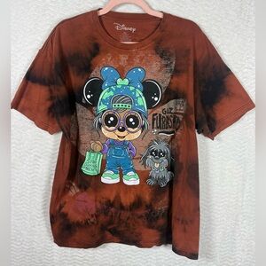 Disney Tie Dyed Brown and Black Graphic Tee. 100% Cotton. Size XL.